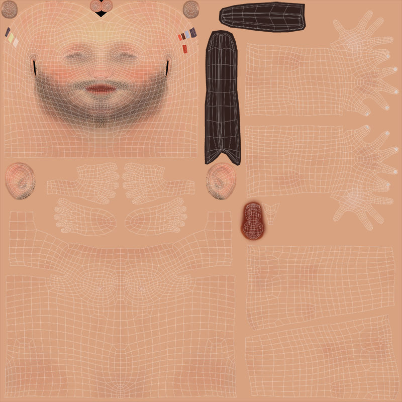 Anna and Andy Cartoon Rig Low-poly 3D model_37