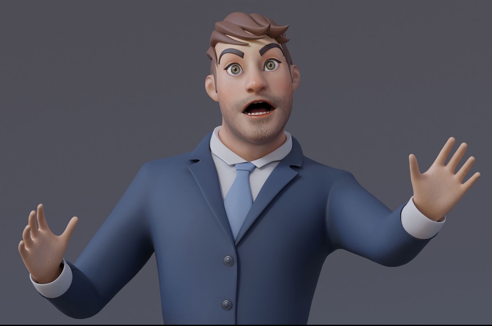 Anna and Andy Cartoon Rig Low-poly 3D model_11