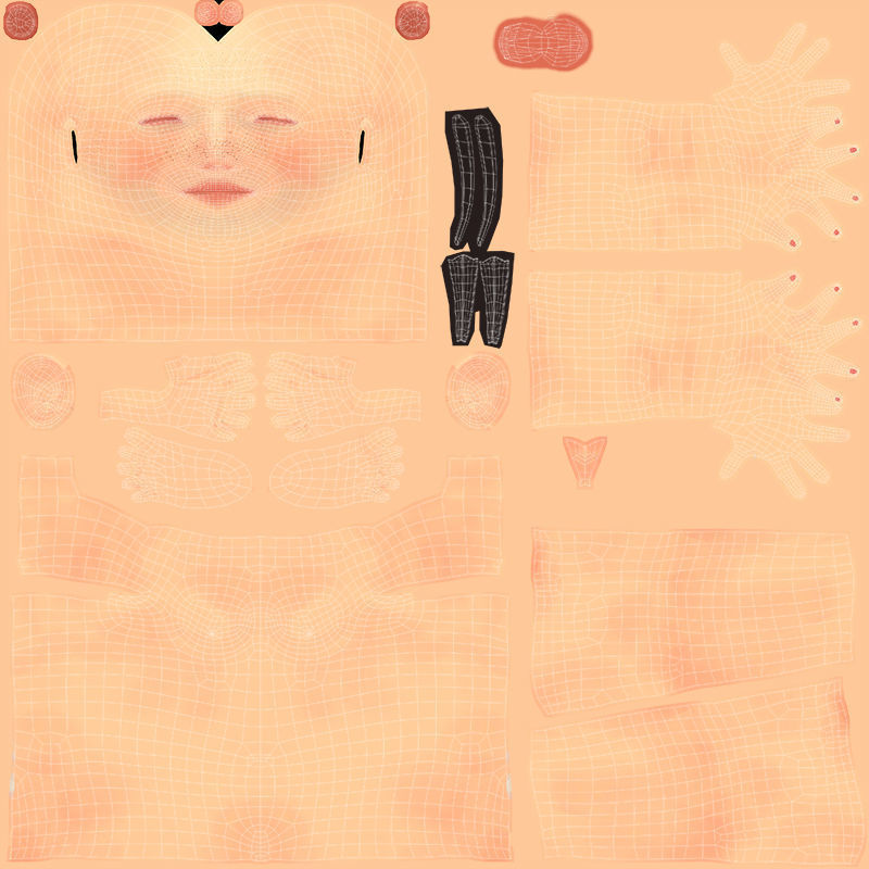 Anna and Andy Cartoon Rig Low-poly 3D model_36