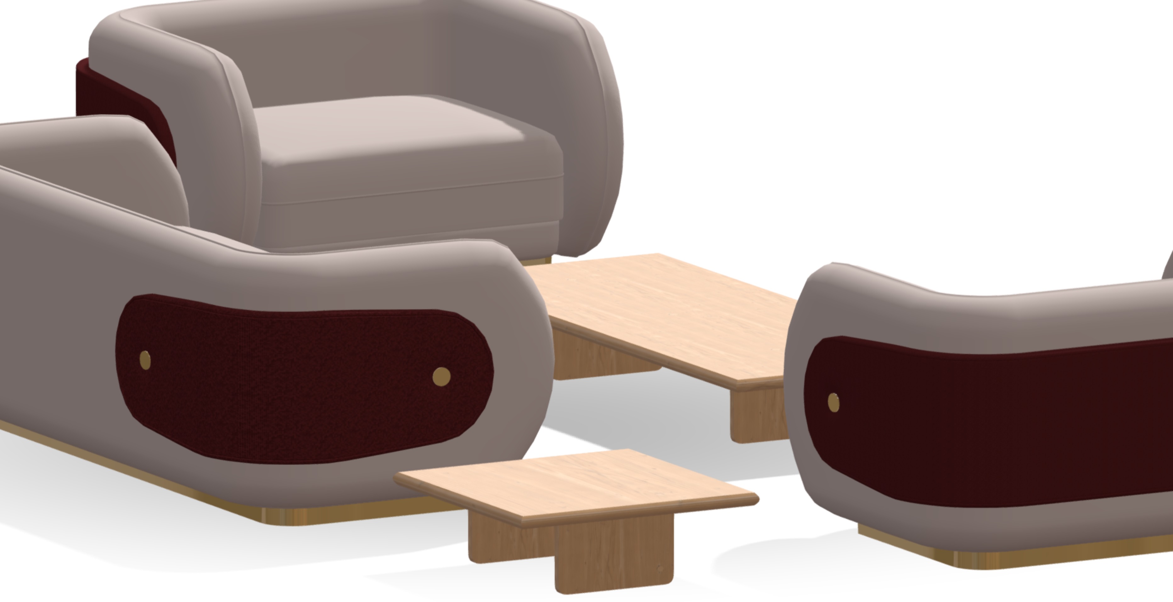 sofa set 2 Low-poly 3D model_4