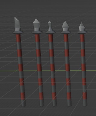 15 Polearms for 15 USD Low-poly 3D model_1
