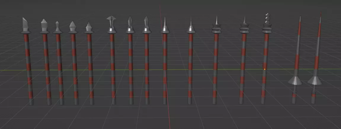 15 Polearms for 15 USD Low-poly 3D model_0