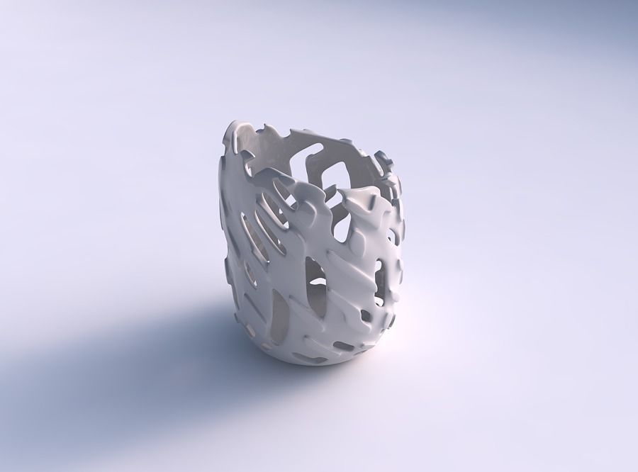 Vase twisted 2 with smooth cuts and bulges 3D print model_0