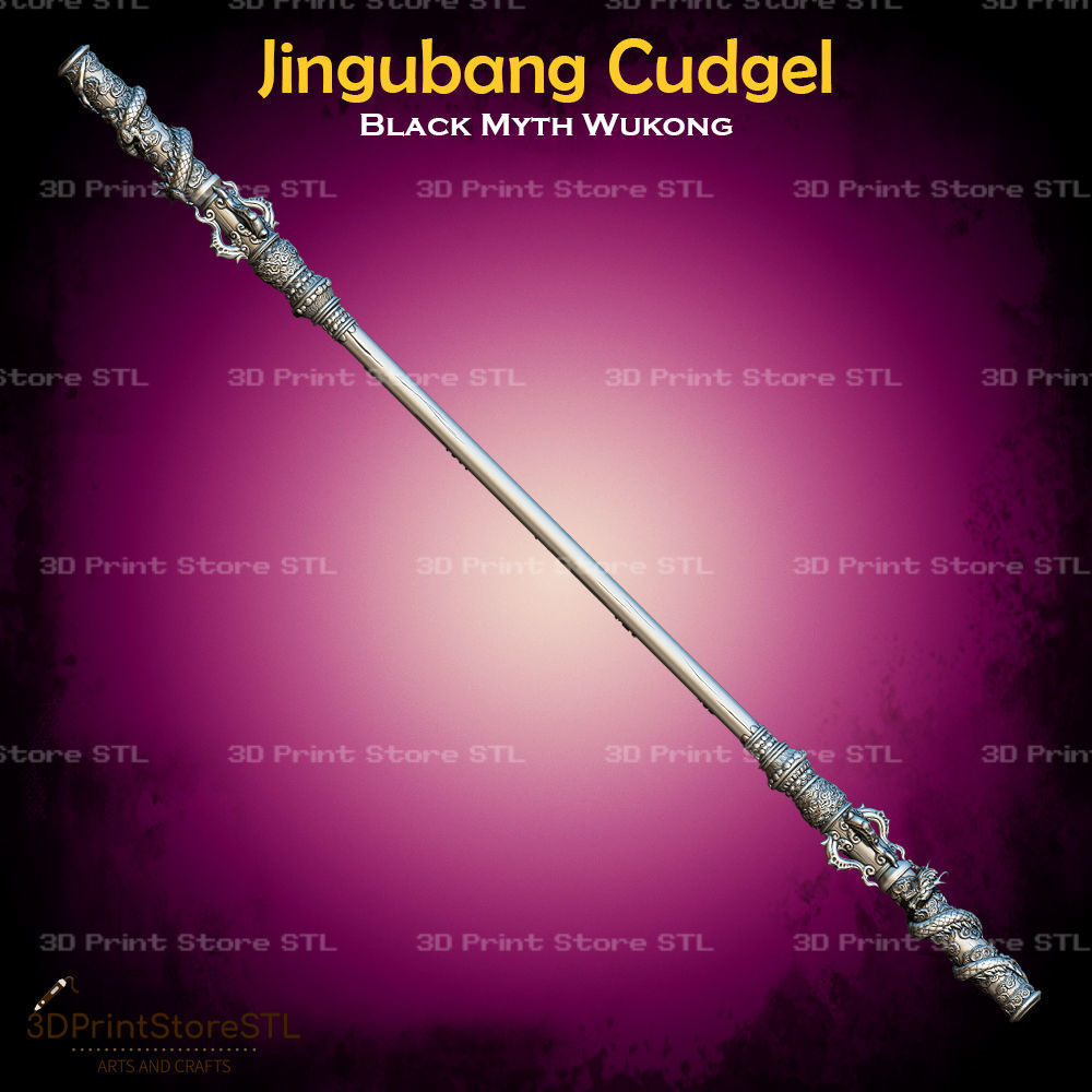 Jingubang Cudgel Cosplay Black Myth Wukong - STL File 3D print model_1