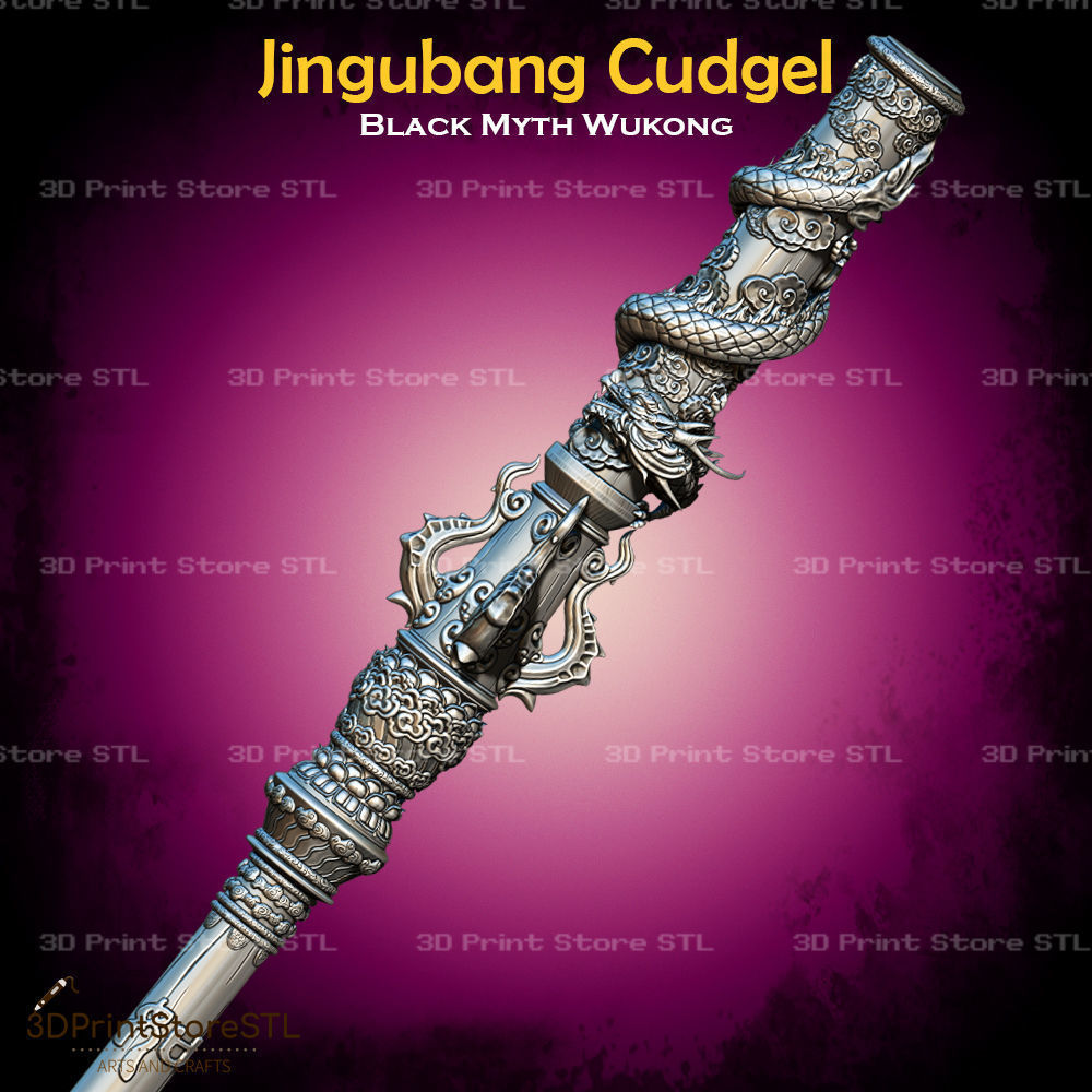 Jingubang Cudgel Cosplay Black Myth Wukong - STL File 3D print model_2
