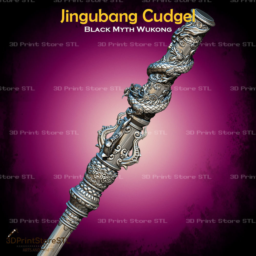 Jingubang Cudgel Cosplay Black Myth Wukong - STL File 3D print model_3