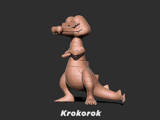 Krokorok Pokemon 3d print model 3D print model
