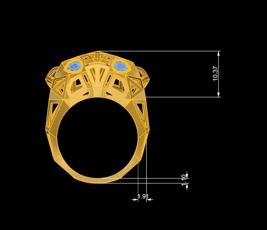 Tigar ring 3D print model_5