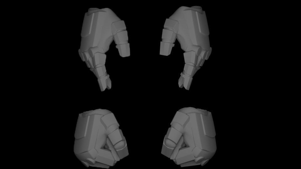 Hand For DC Mcfarlane V2 3D print model_1