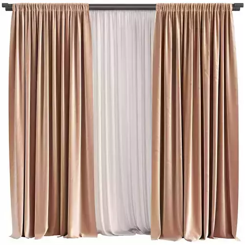 Curtain For interior N086 Low-poly 3D model