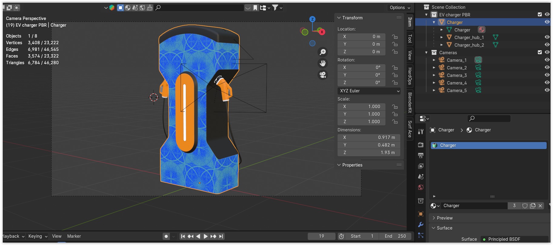 EV charger X PBR 8K 3D model_10