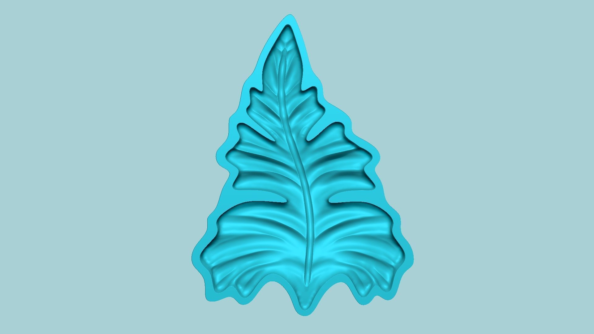 Fern Leaf Mould 08 - Artificial EVA Molding 3D print model_4