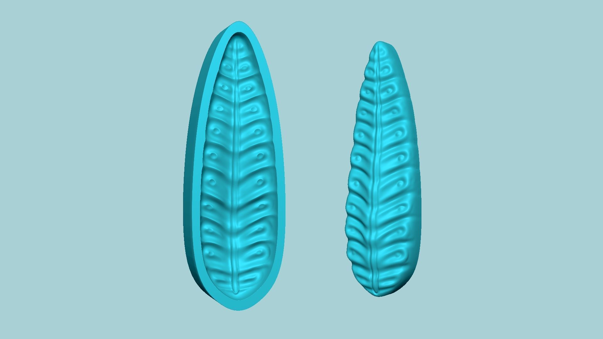 Fern Leaf Mould 04 - Artificial EVA Molding 3D print model_9