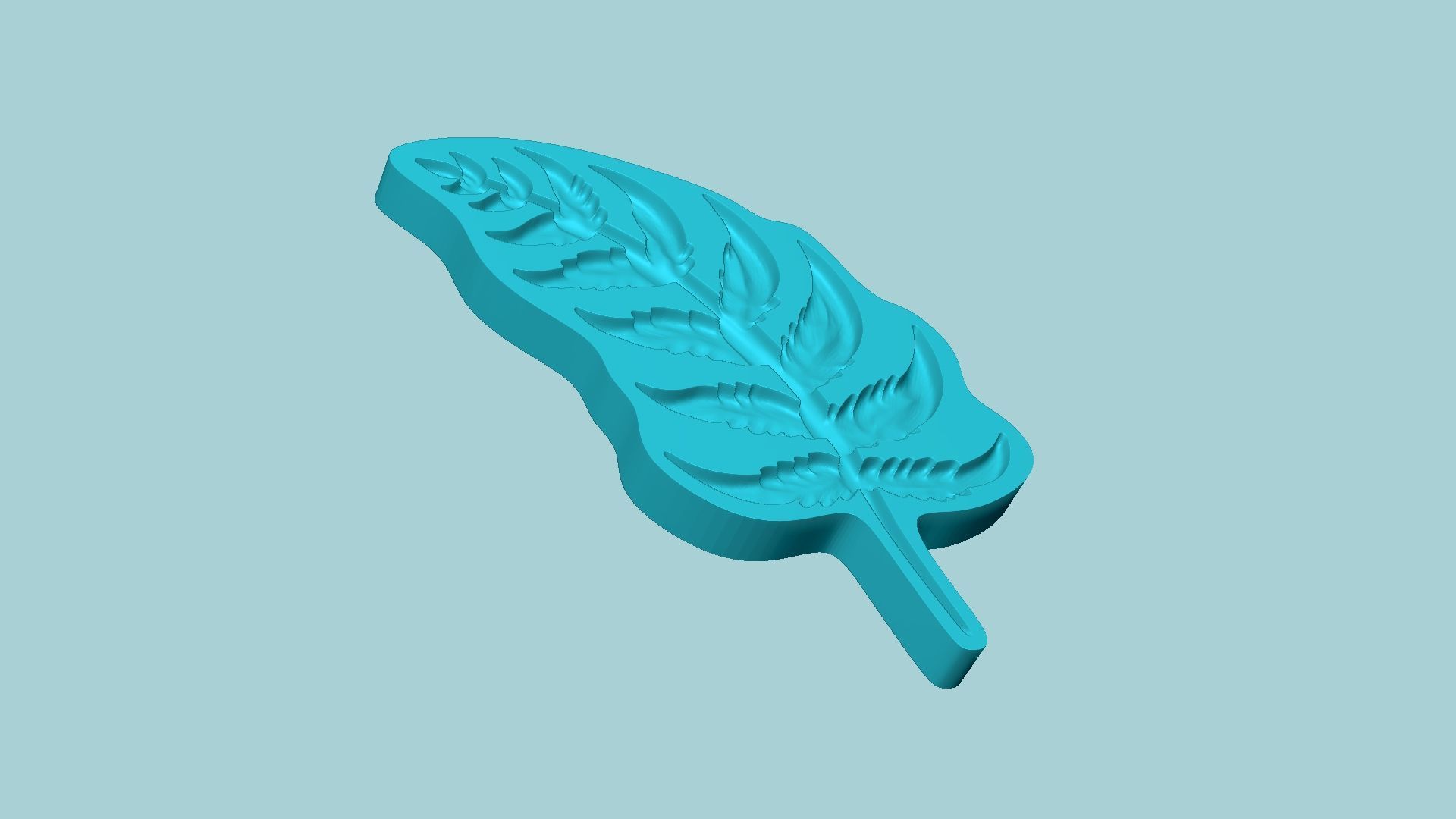 Fern Leaf Mould 01 - Artificial EVA Molding 3D print model_5