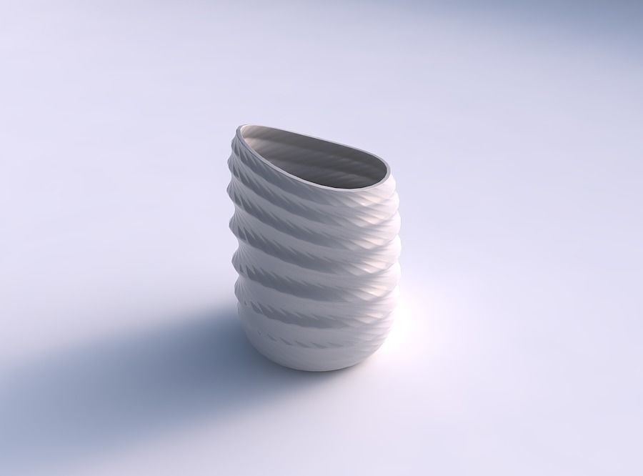 Vase twisted 2 with sections and twisted lines 3D print model_0