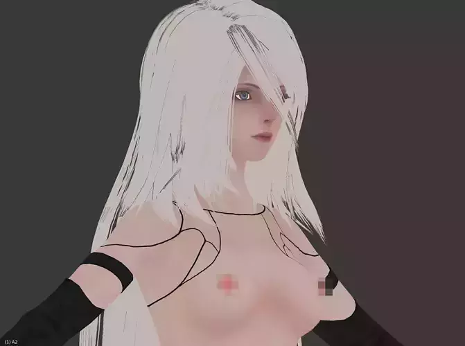 Nude Yorha A2 Low-poly 3D model