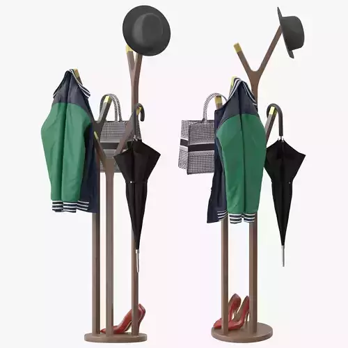 Coat Rack Stand Free Standing 3D model