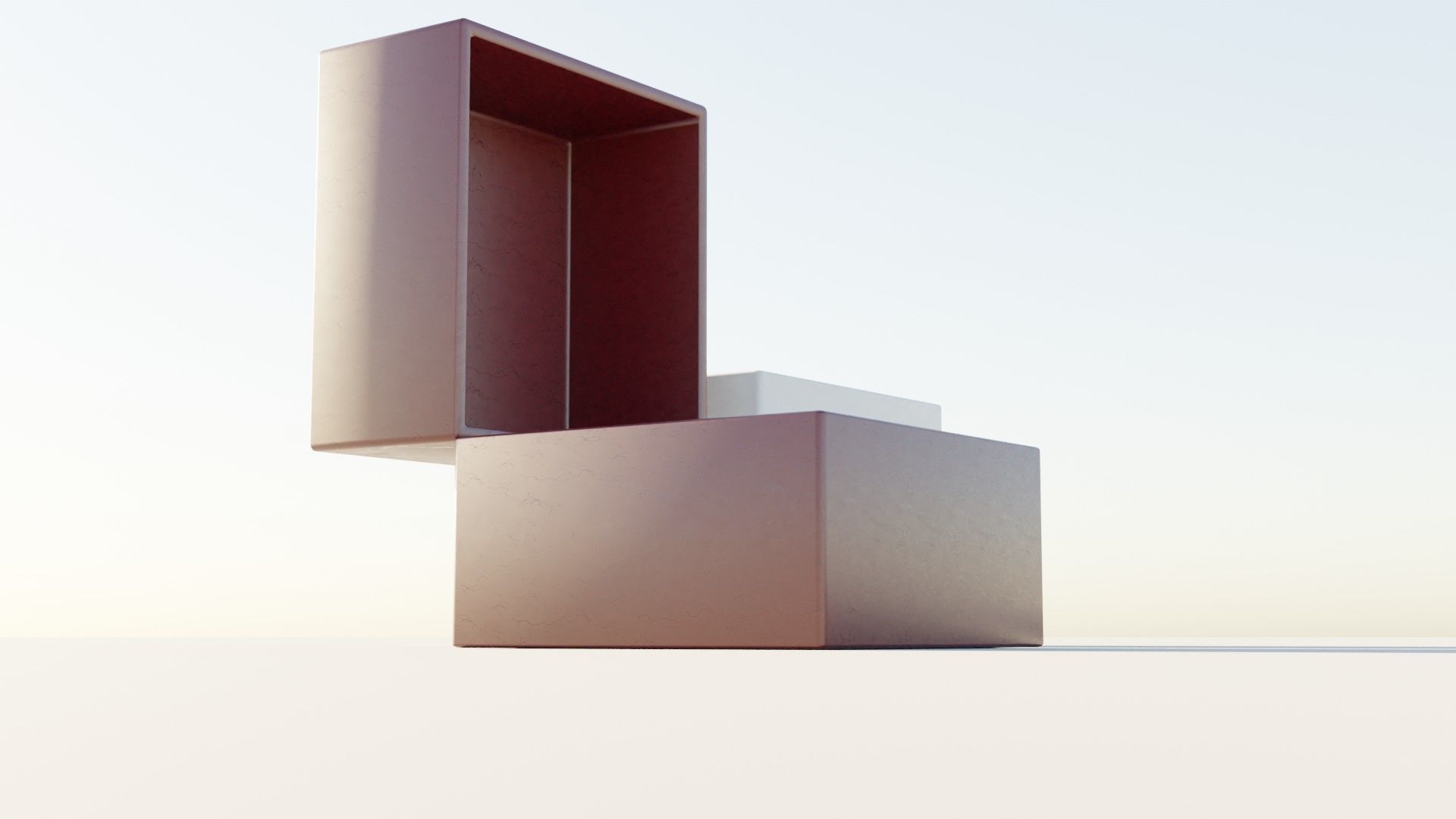 Wedding Square Ring Box 3D model_4