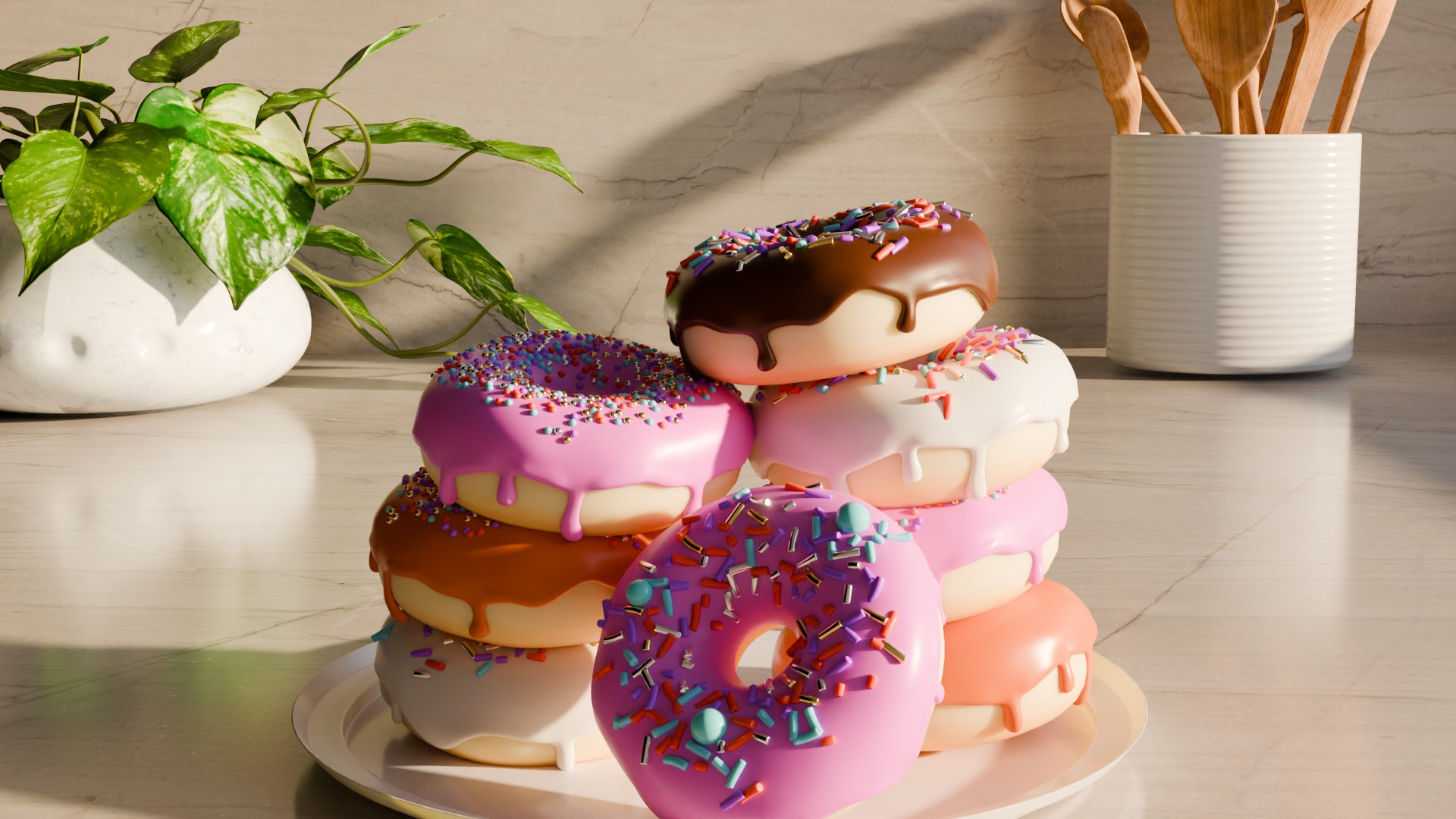 Donuts in a kitchen 3D model_48