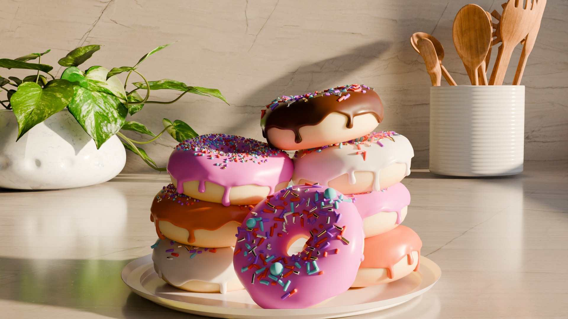 Donuts in a kitchen 3D model_47