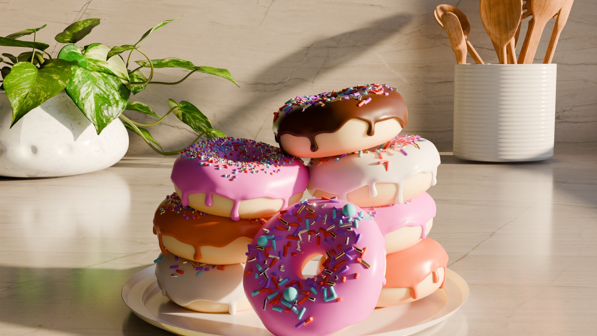 Donuts in a kitchen 3D model_55