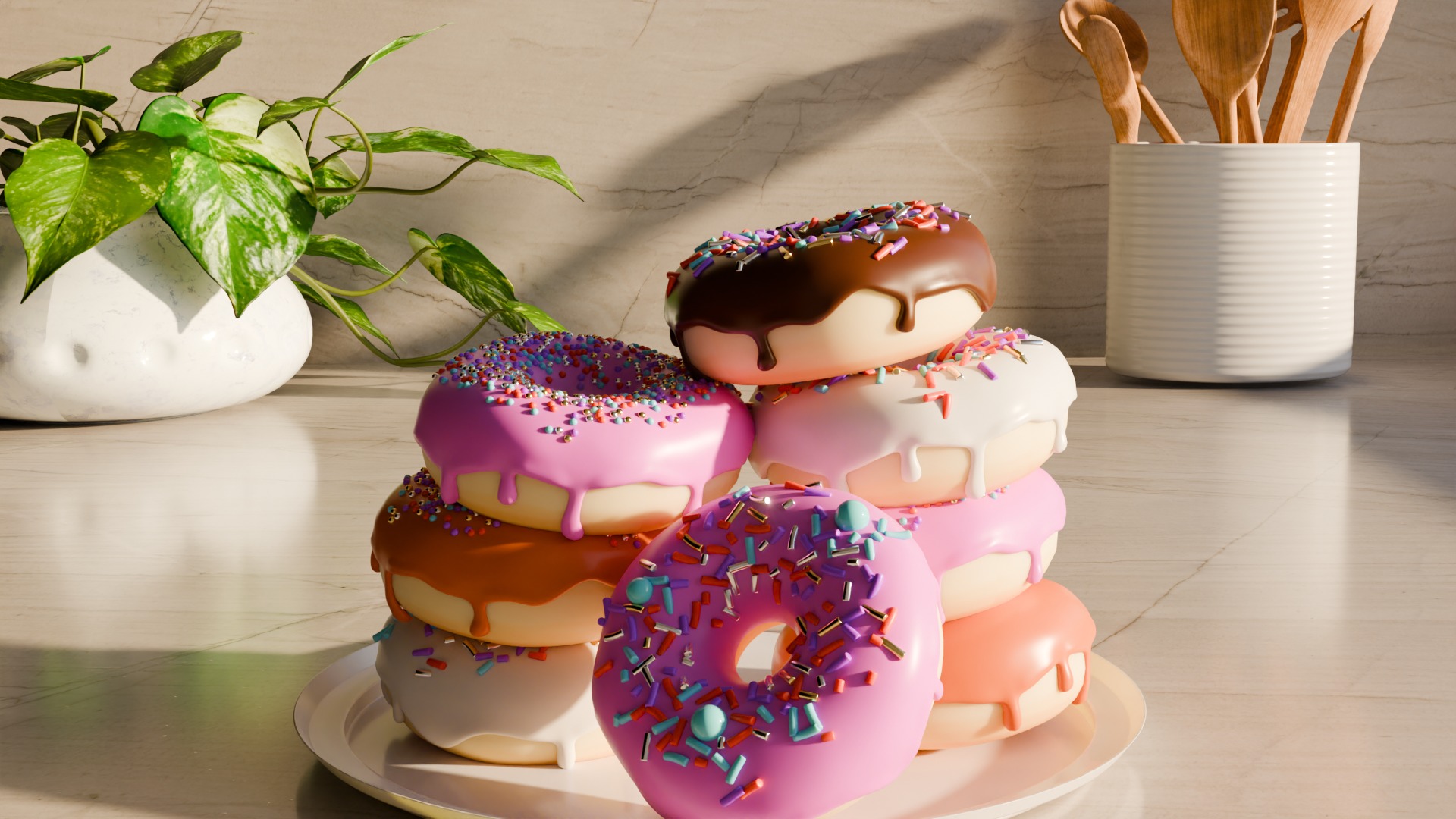 Donuts in a kitchen 3D model_54