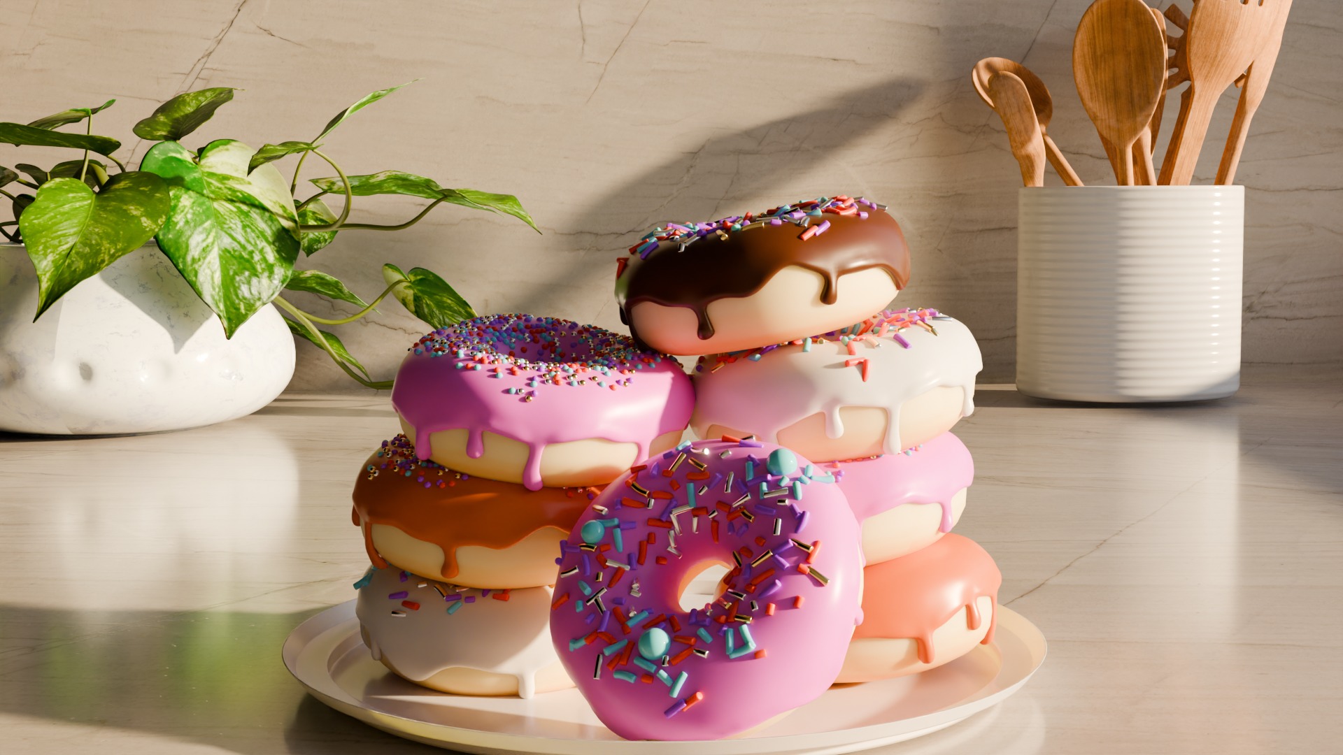 Donuts in a kitchen 3D model_61