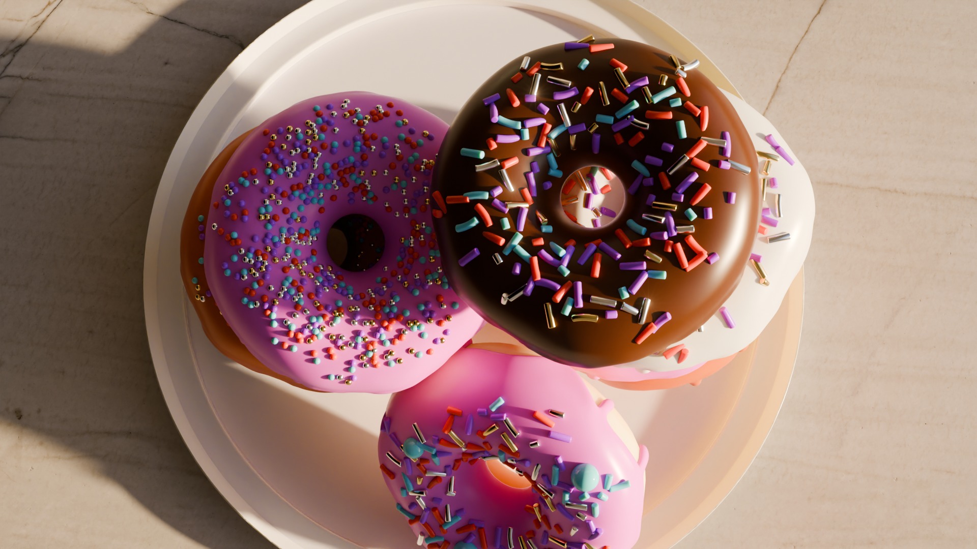 Donuts in a kitchen 3D model_16