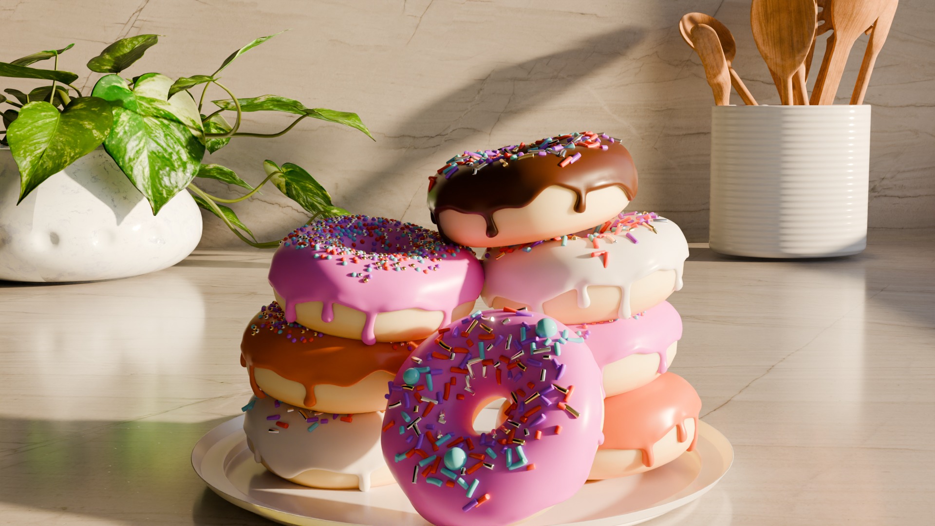 Donuts in a kitchen 3D model_57