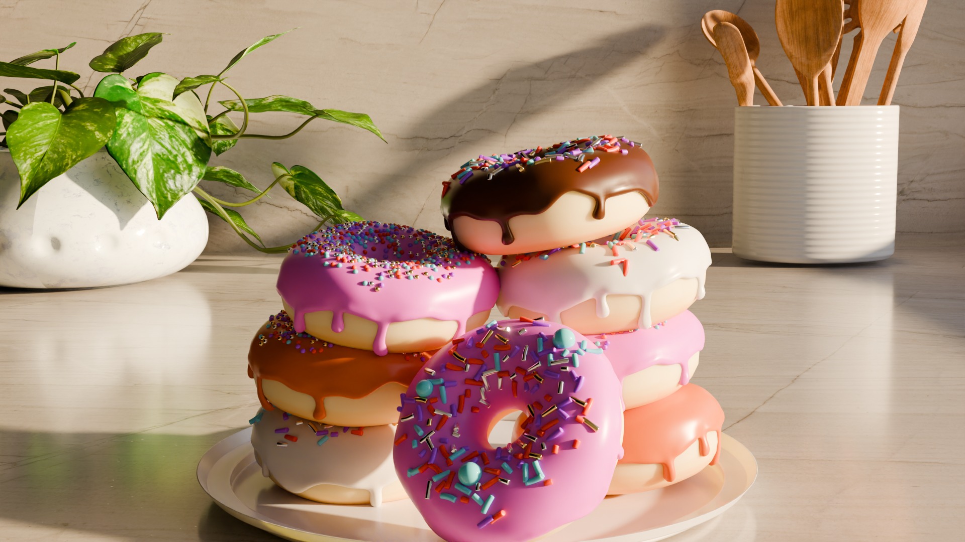 Donuts in a kitchen 3D model_59