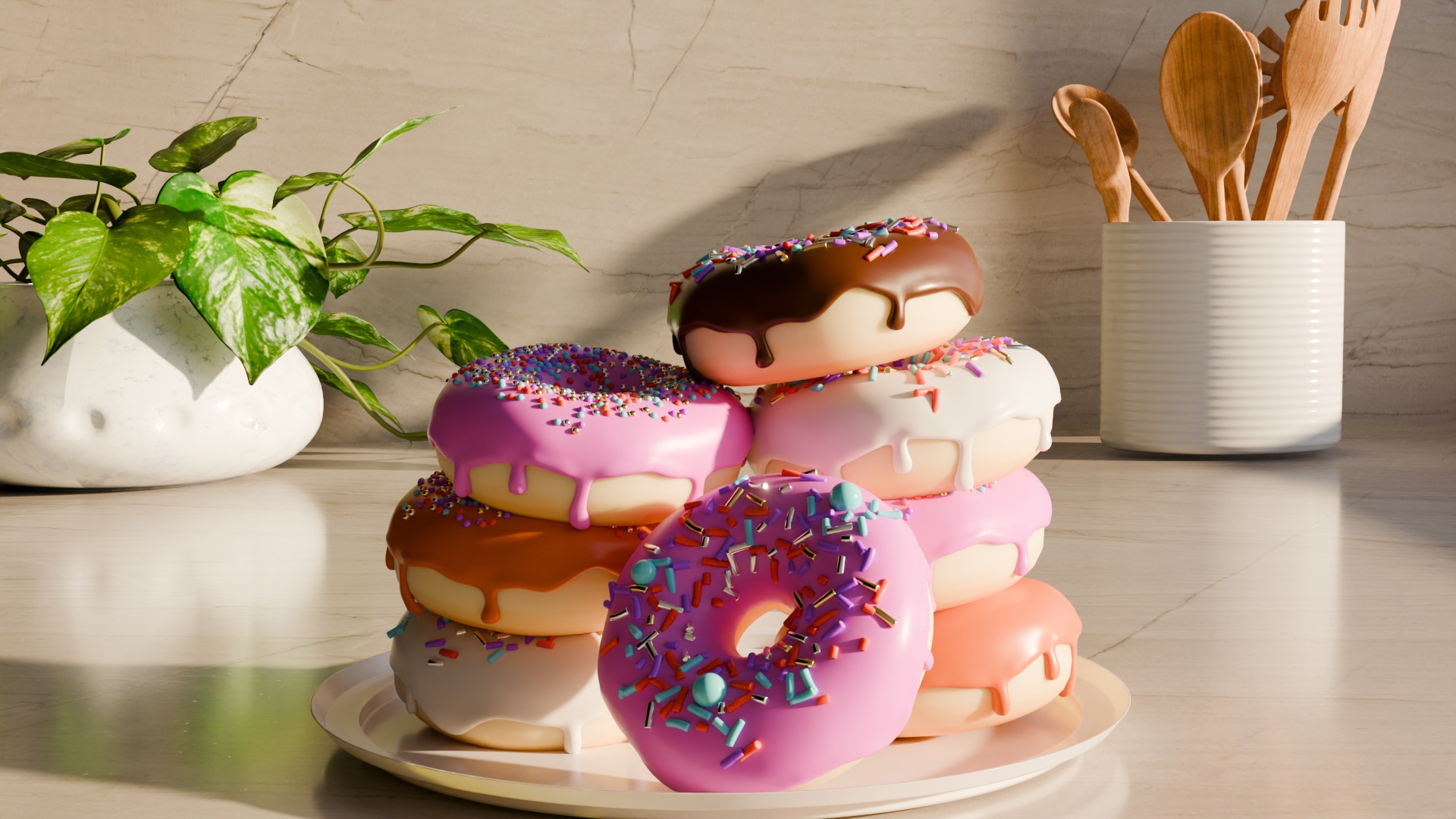 Donuts in a kitchen 3D model_45