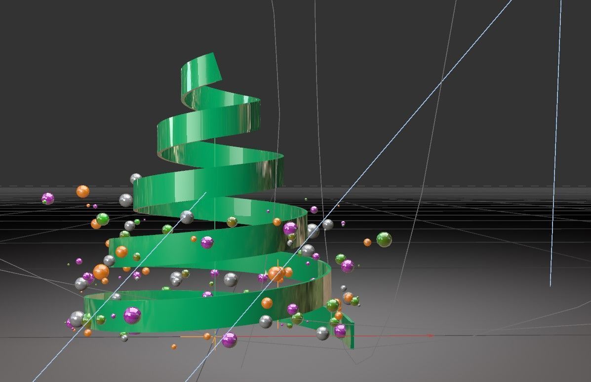 Animated 3D Ribbon Christmas Tree 3D model_6