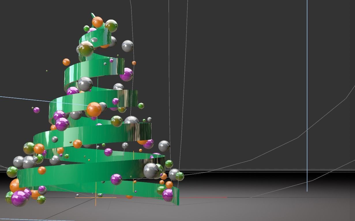 Animated 3D Ribbon Christmas Tree 3D model_5