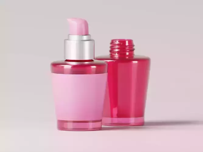 Cosmetic Beauty Product Pump Bottle 3D Model