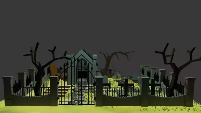 Graveyard low poly