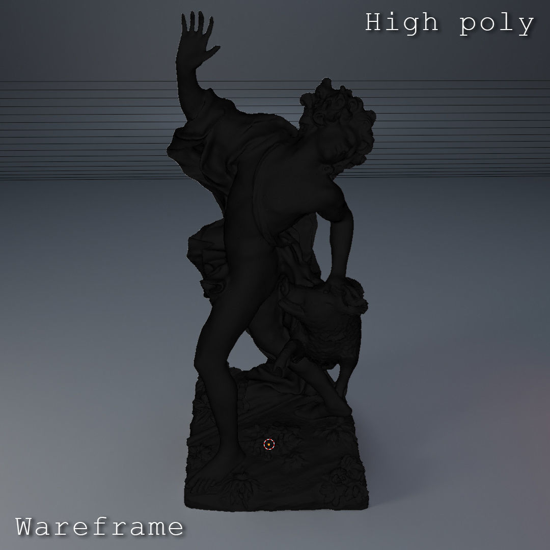 Death of Adonis Sculpture High poly Low poly Gameready Printable 3D print model_10