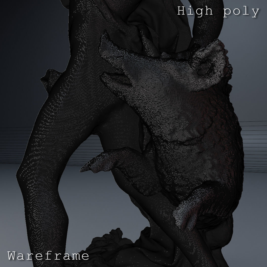 Death of Adonis Sculpture High poly Low poly Gameready Printable 3D print model_11