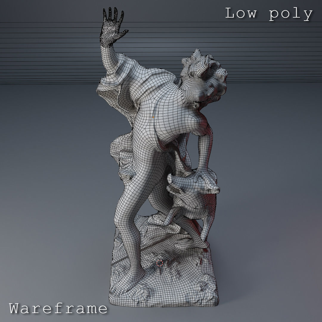 Death of Adonis Sculpture High poly Low poly Gameready Printable 3D print model_21
