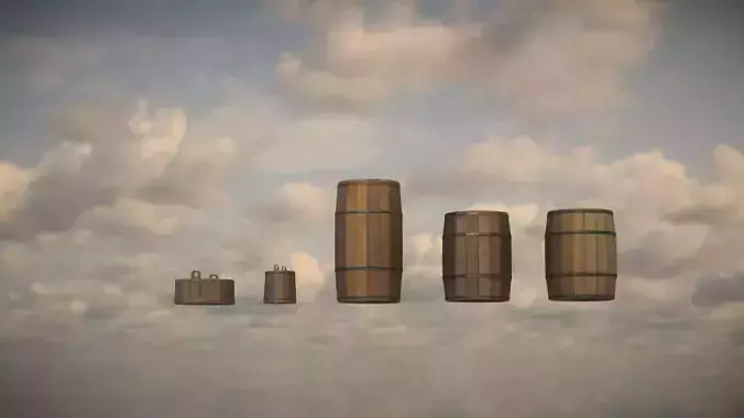 Western Barrels Low-poly 3D model