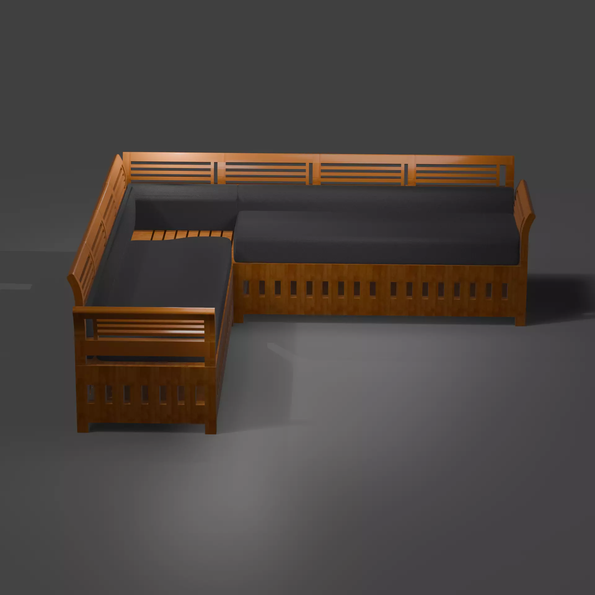 3D model of Sectional L shape Sofa Set 3D model