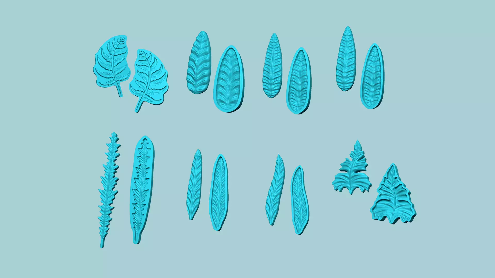 08 Fern Leaf Mould Collection - Artificial EVA Molding _0