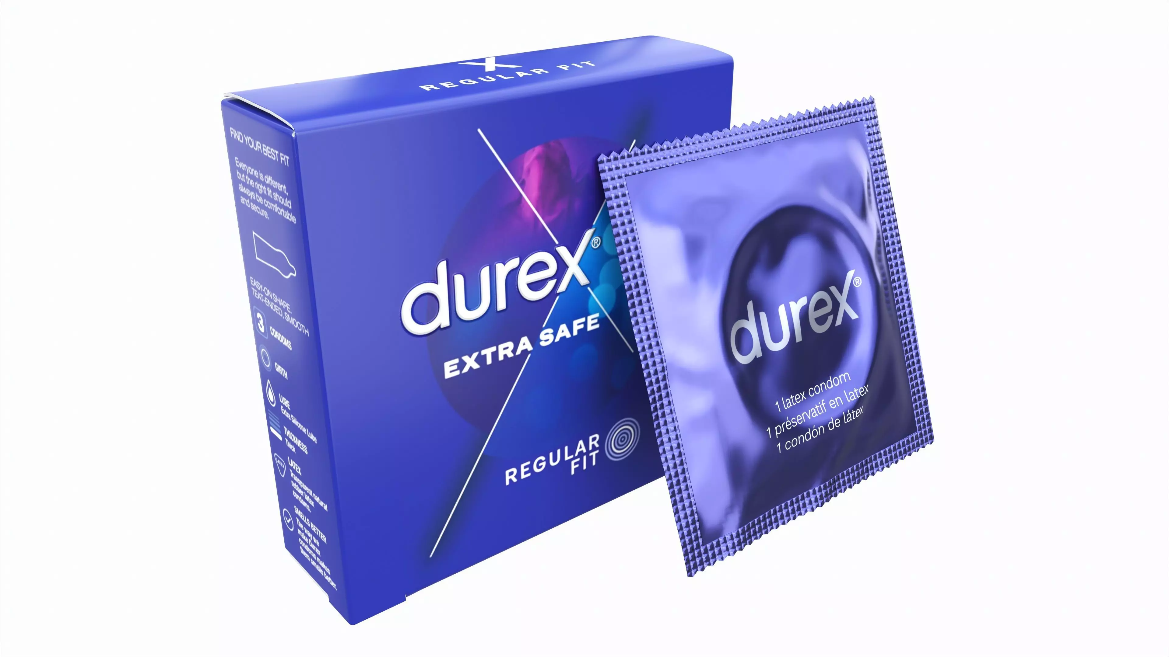 Condom small box with individual package 3D model_0