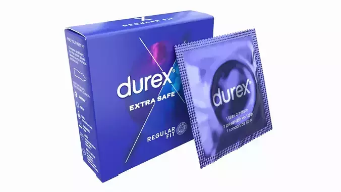 Condom small box with individual package 3D model