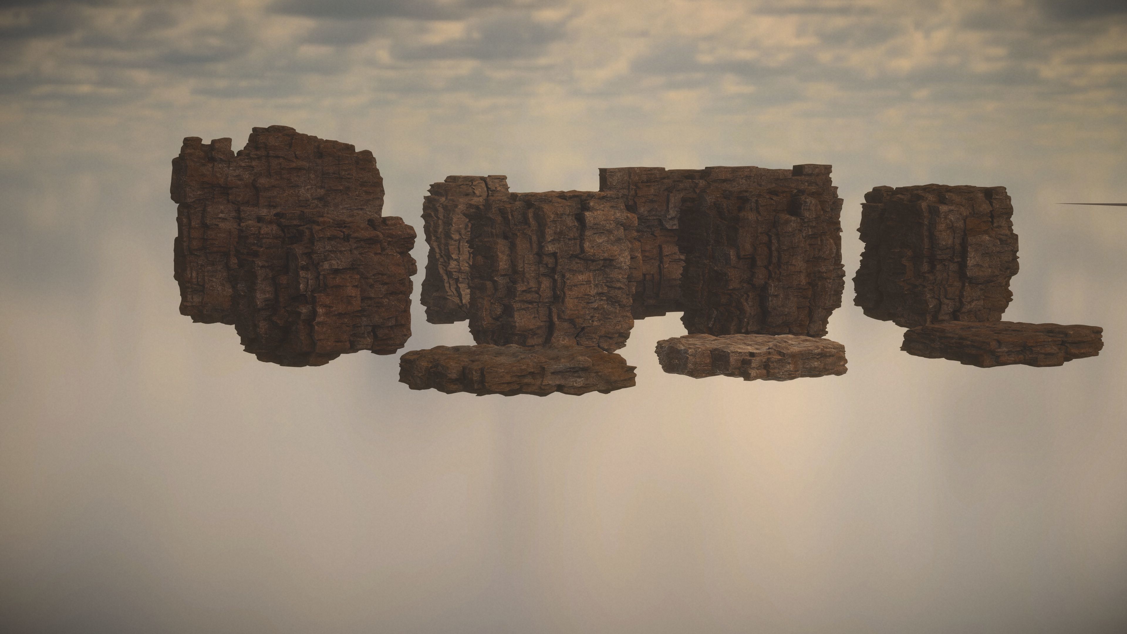 Western Cliffs Low-poly 3D model_1