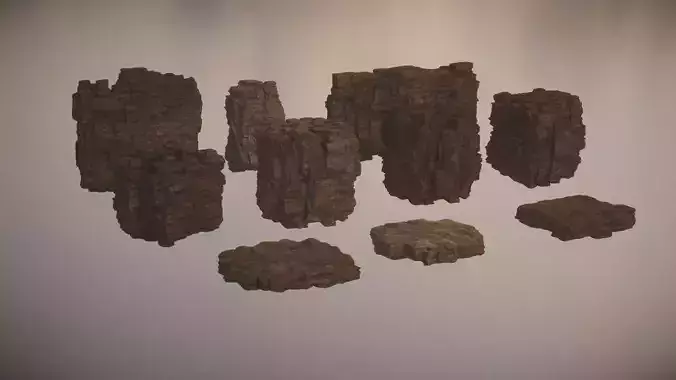 Western Cliffs Low-poly 3D model