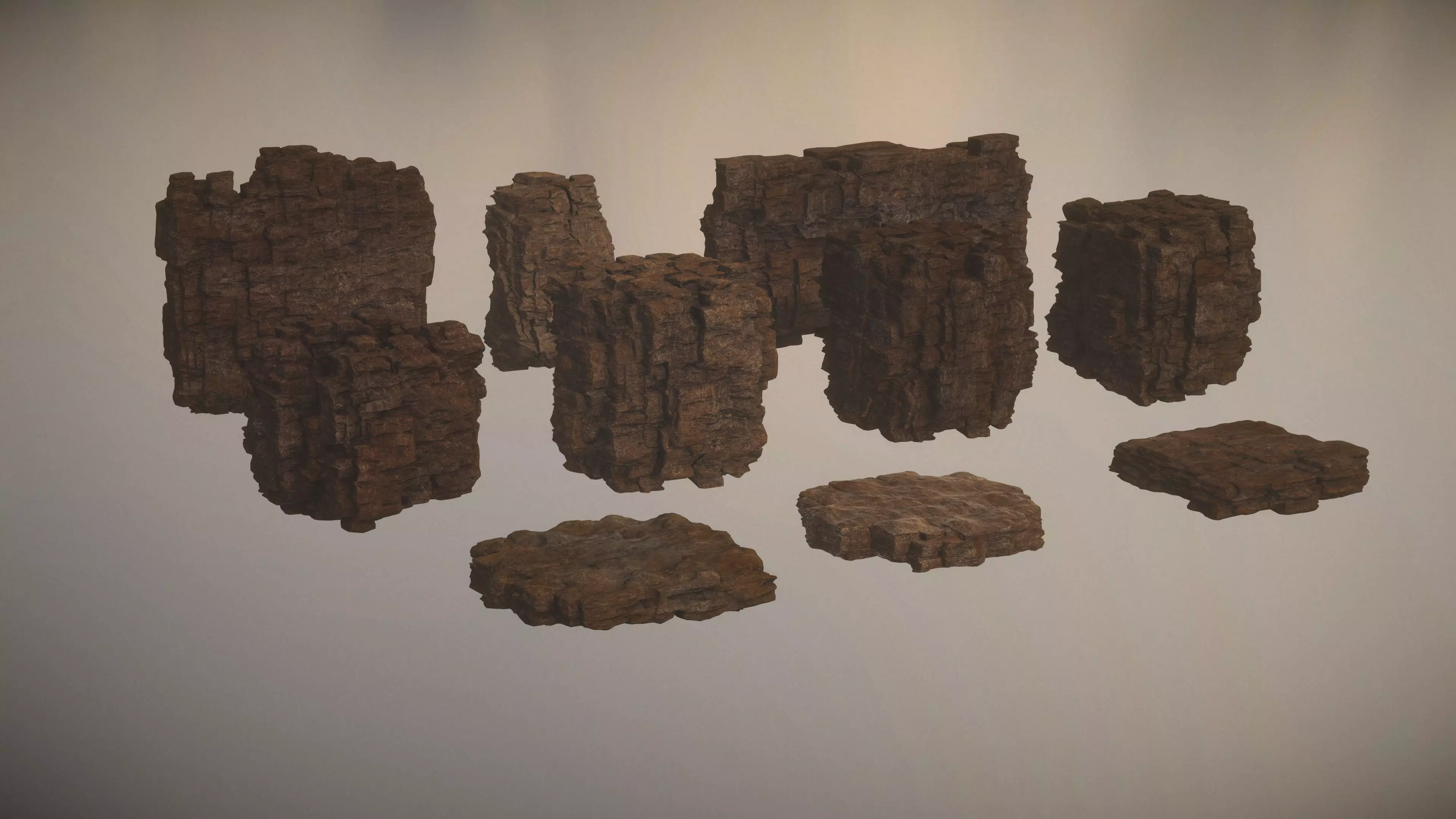 Western Cliffs Low-poly 3D model_0