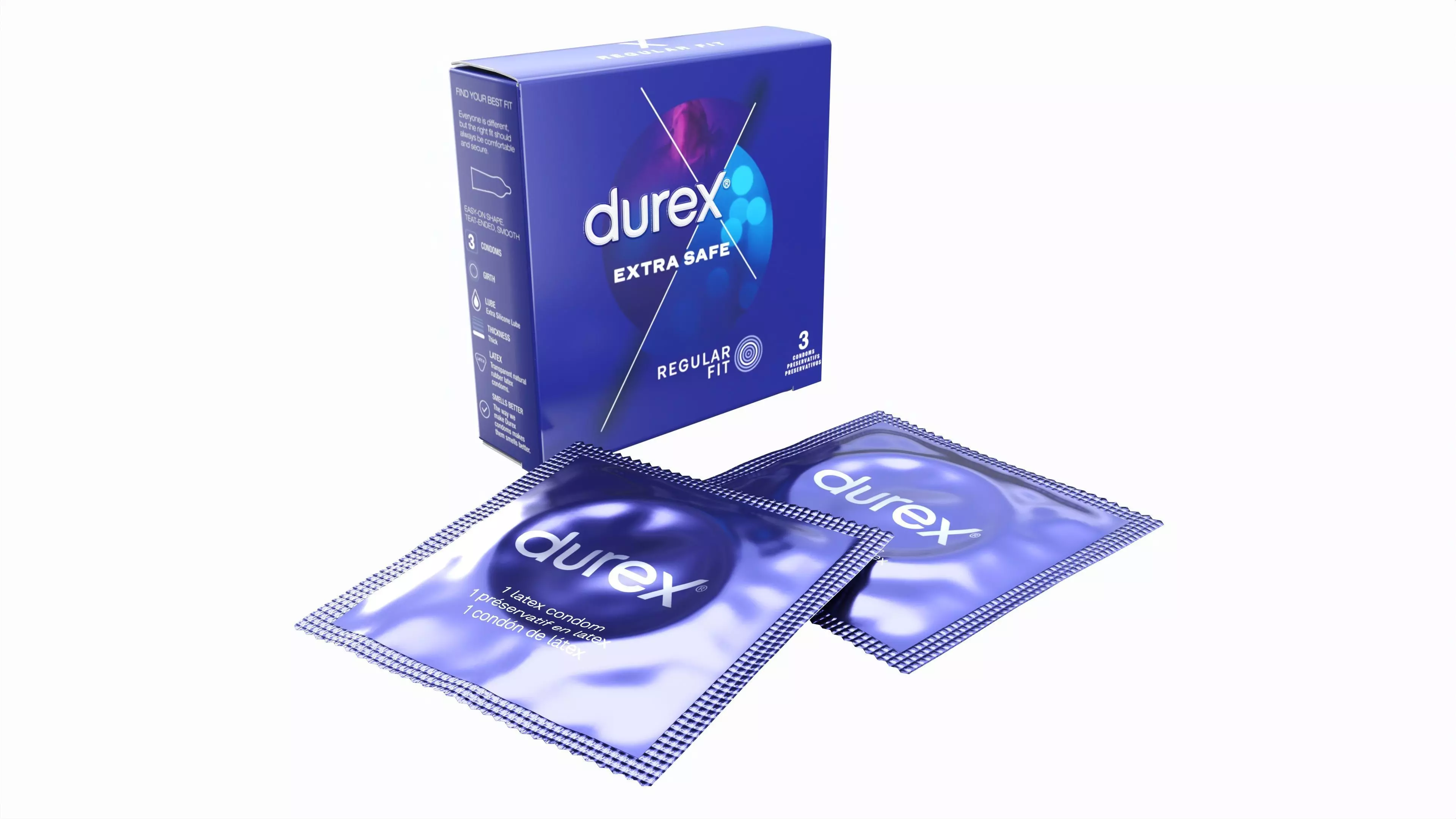Condom small box with individual packages 3D model_0