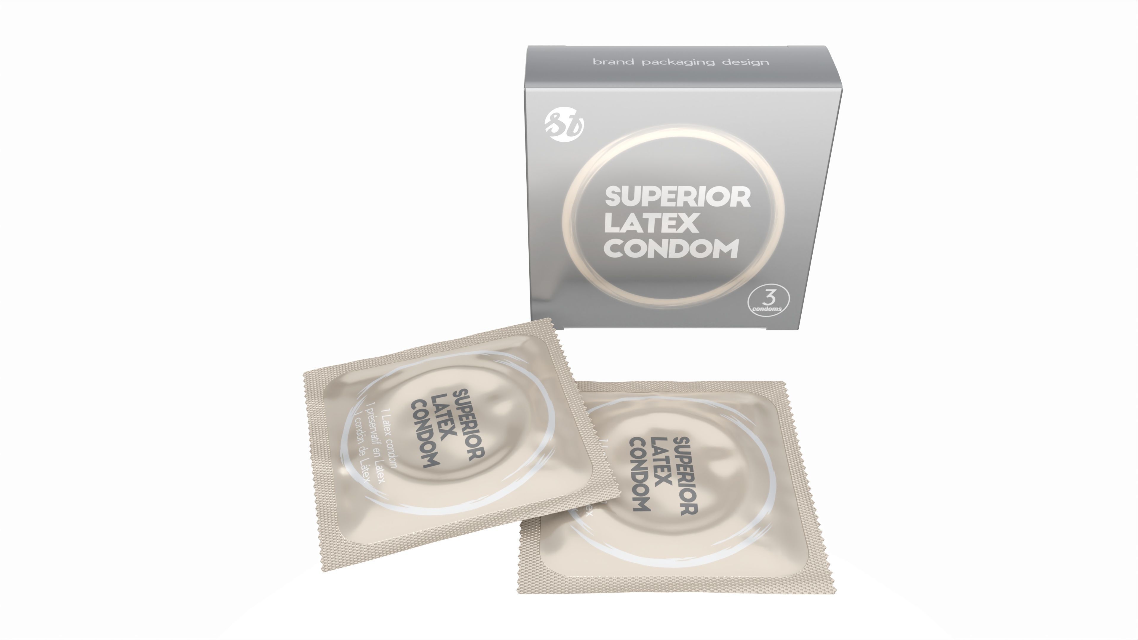 Condom small box with packages 02 3D model_1