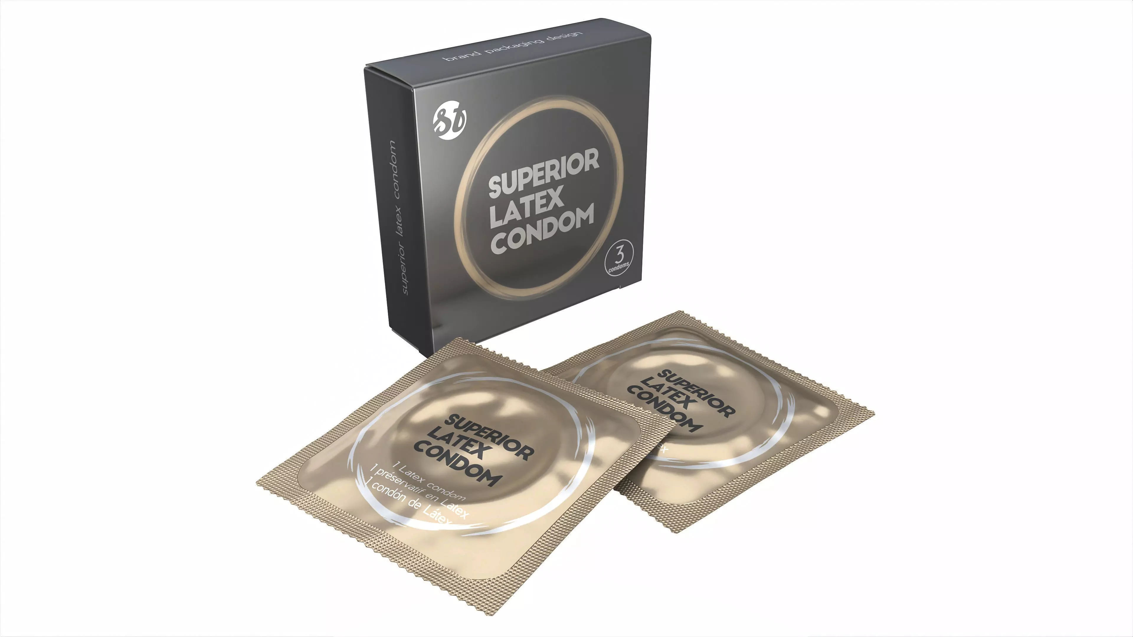 Condom small box with packages 02 3D model_0