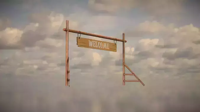 Western Gate Low-poly 3D model